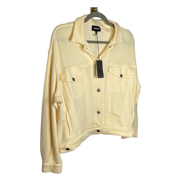 MONROW X REVOLVE Long Sleeve Supersoft Jacket French Terry Buttercream Size M - Picture 5 of 12
